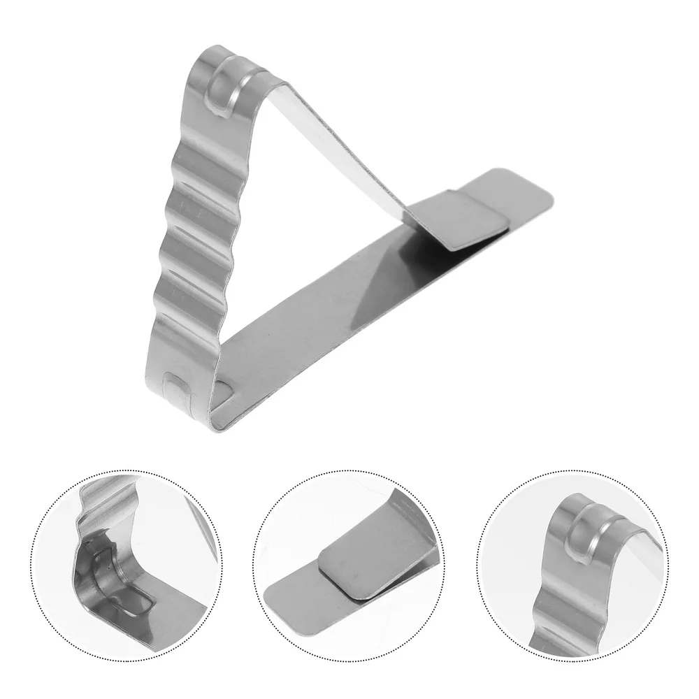

24pcs Durable Triangle Design Table Cloth Clips Table Cloth Holder (Silver)