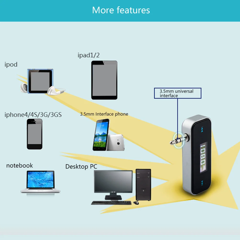 Аксессуары Универсальный MP3 мини радио цифровой автомобильный аудио ЖК дисплей