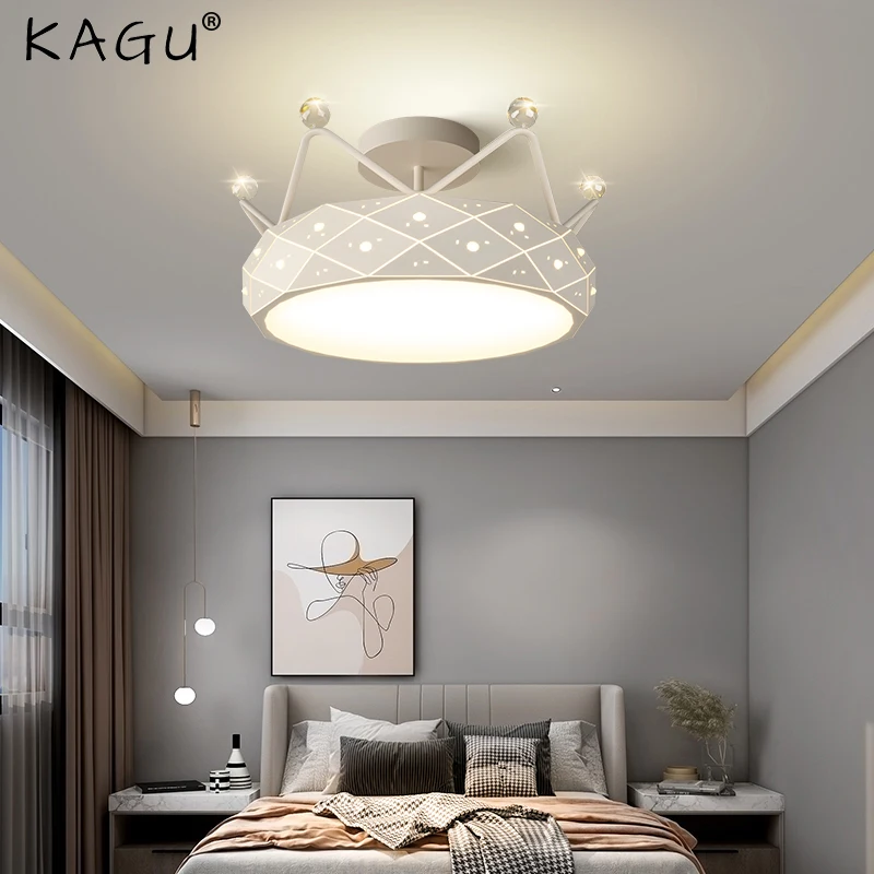 

Crown LED Ceiling Lamp Luxury Children's Room Chandelier Master Bedroom Wedding Room Girl Princess Room Lamp 24W 36W Led Ceiling
