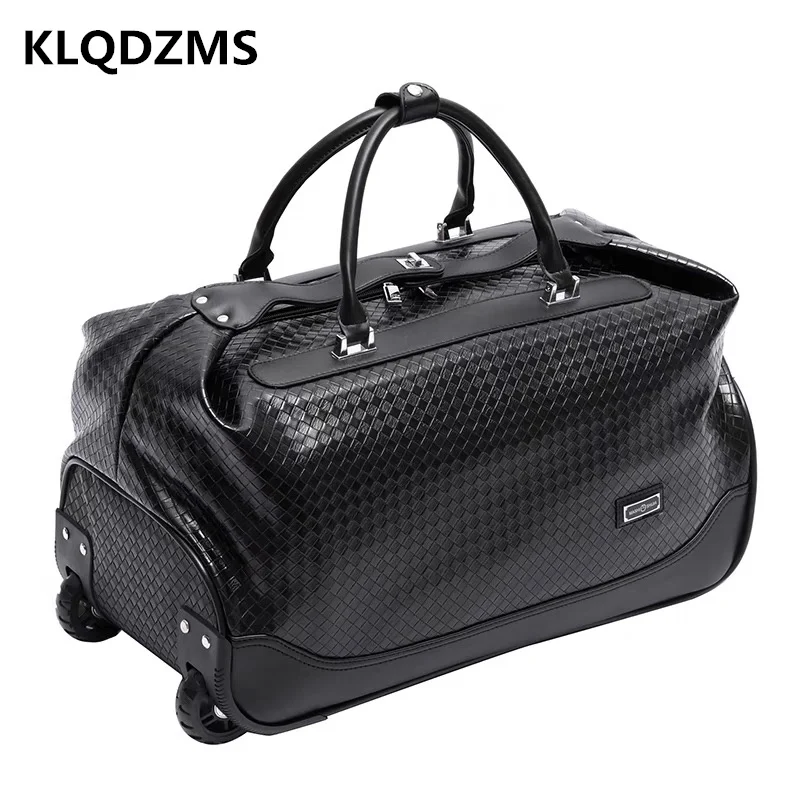 KLQDZMS Multifunctional Durable Handbag Briefcases Fashion Travel Casual Men's Trolley Luggage Bag Wheeled Luxury Trolley