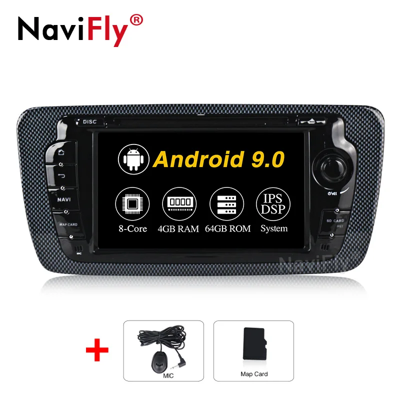 standard NaviFly Android9.0 ips экран DSP автомобильный dvd-плеер для сиденья Ibiza 2009-2013 gps навигация OBD2 RDS raido TPMS автопроигрыватель - Цвет: standard