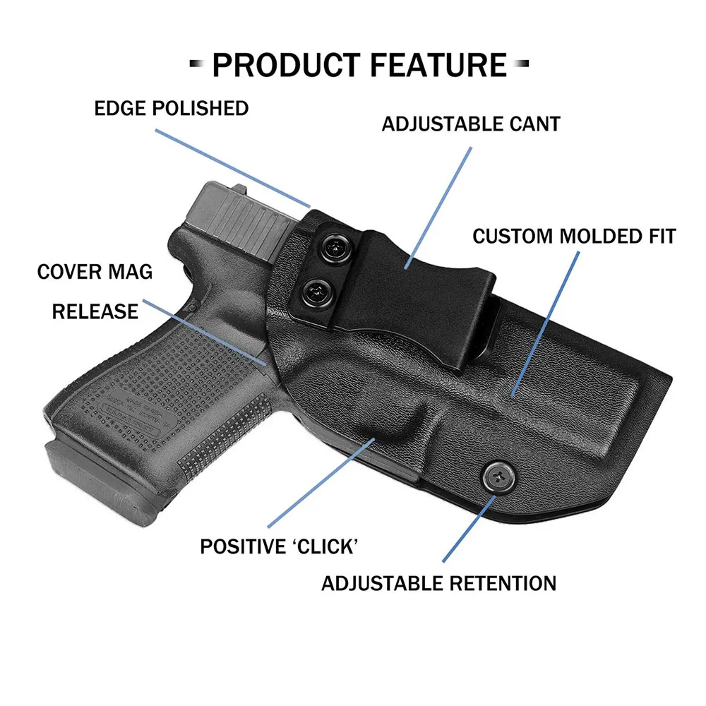 Кобура IWB KYDEX Подходит для: Glock 19 19X 23 32 45 (Gen 1 5) внутренний пояс кобура для скрытого