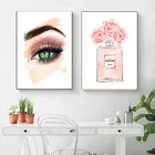 Модный постер для духов, помада, кисти для макияжа, печать на холсте, художественная живопись, Настенная картина, красивый постер, украшение для комнаты девочки и дома