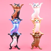 cat pen holder gashapon toys tabby cat calico cat creative fashion action figure model ornaments toys