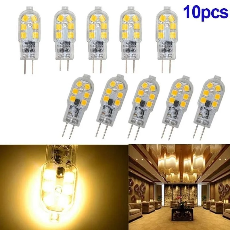 2021 New Arrival 10pcs/set G4 3W 12 LED Light Bulb - Transparent + Silver AC/DC 12V | Освещение