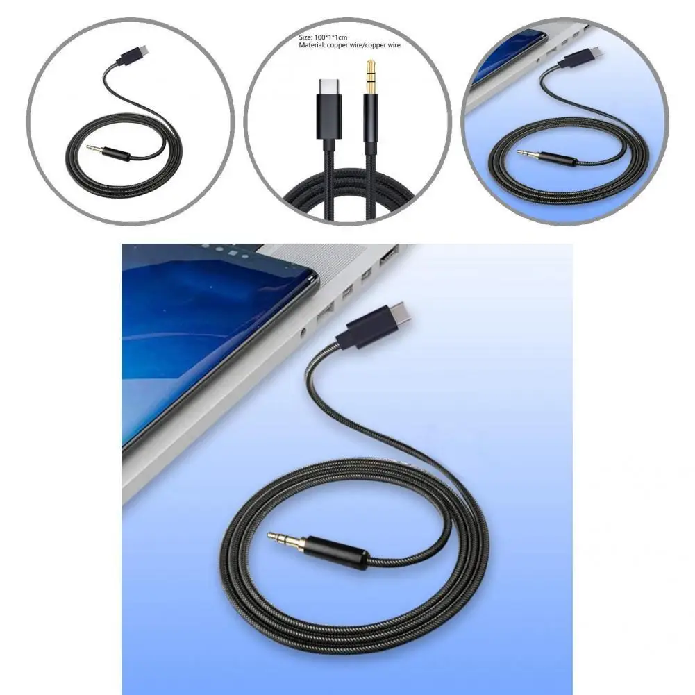

Audio Cord Useful Flexible Lossless Sound Toughness Car AUX Cord Adapter Converter Audio Wire Audio Cable
