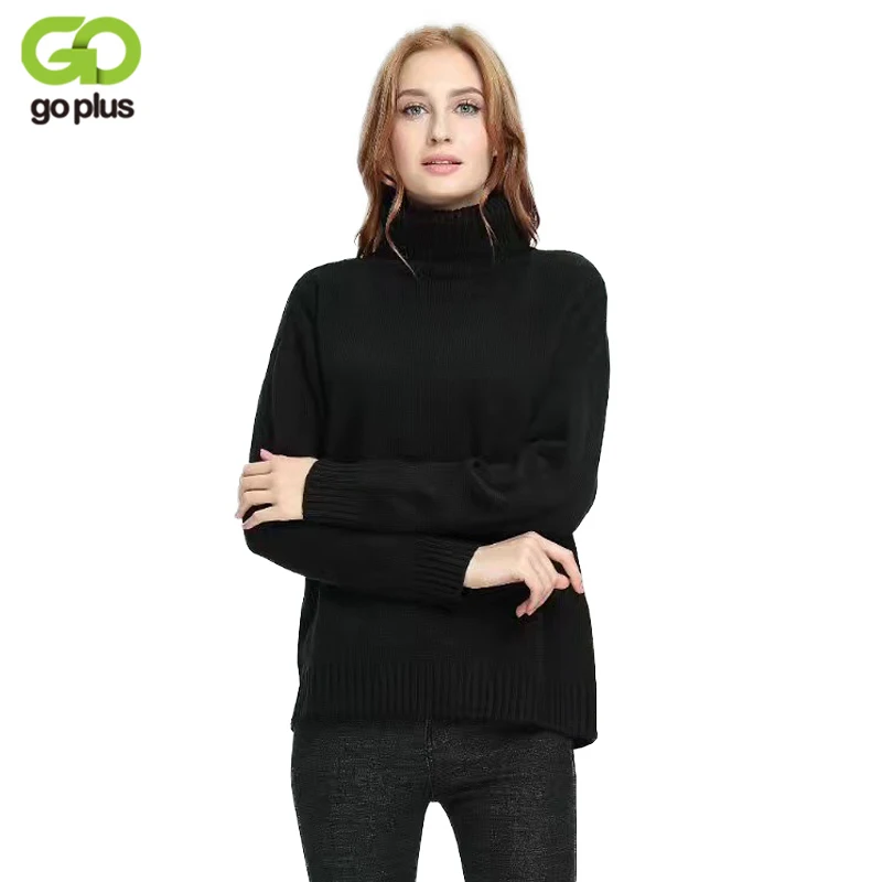 GOPLUS черный кофта женская зима осень 2019 водолазка вязаный свитер женский одежда с