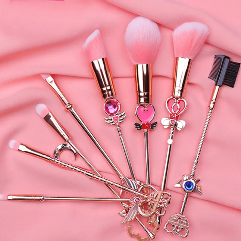

8Pcs Makeup Brush Set Card Captor Sakura Beauty Tool For Eyeline Eye Shadow Eyebrow Lip Powder Blusher Foundation Brush Kit