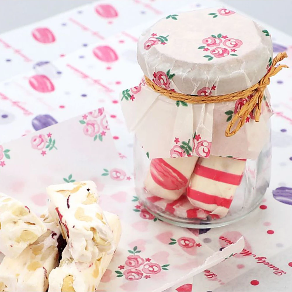 

Food Wrappers 50Pcs/Lot Food Grade Grease Paper Oilpaper Wax Paper Nonstick Wrapping Paper For Bread Candy Cake Burger Fries
