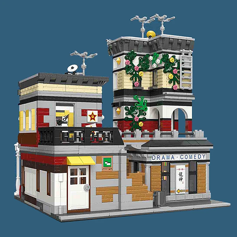 JIESTAR креативный уличный обзор суши магазин 89127 Moc Модульные строительные блоки