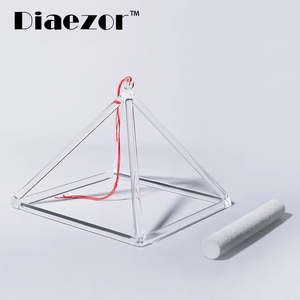 

Diaezor 5" Heal Musical Insrument Quartz Crystal Singing Bowl Pyramid+ Suede Mallet for Yoga Prayer - 5 Inch