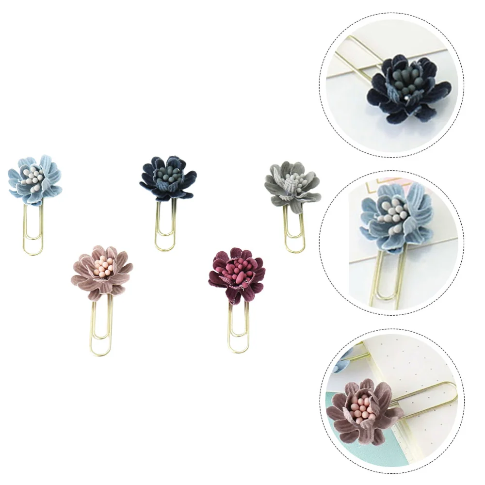 

1 Box of 5pcs Notebook Paper Clip Electroplated Imitating Gold Decoration Clip