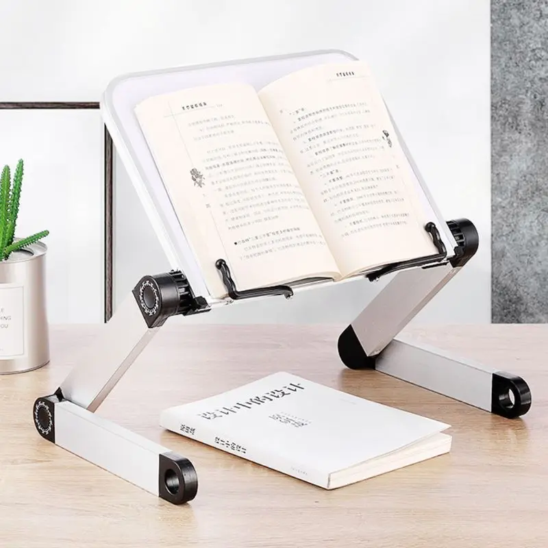 

Foldable Reading Book Holder Bookcase Stand 360 Degree Adjustable for PC Support P9YB