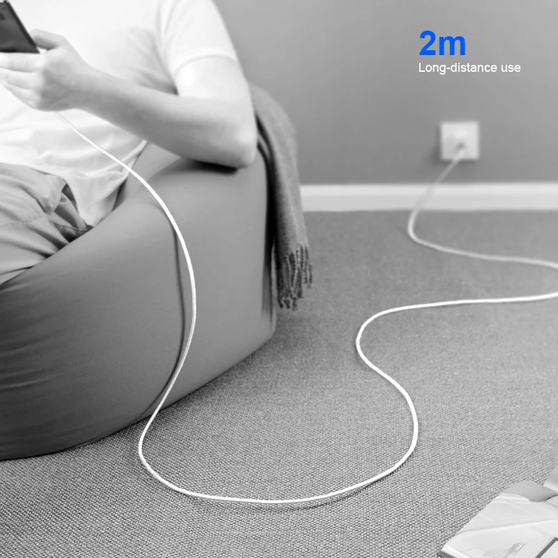 USB C кабель для быстрой зарядки 2 м USB2.0 3A подходит MacBook/Pro/Air iPad Pro и 29 Вт 30 61 87 type