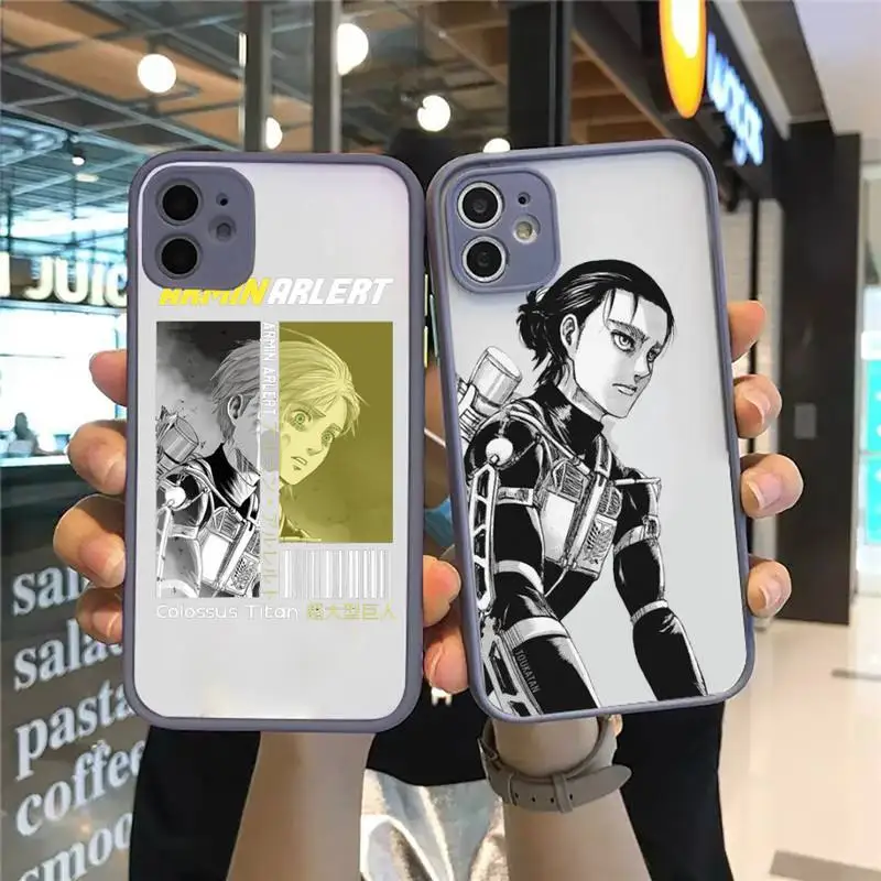 

Armin Arlert Attack on Titan Camera Protection Bumper Case For iPhone 12 11 Pro XS Max XR X 8 7 Plus Translucent Matte Cover