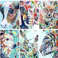 ruopoty painting by numbers for adults with frame colorful tiger animals paint by numbers handpainted picture by numbers diy gif