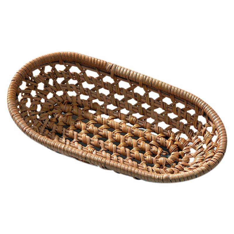 Поднос из ротанга для хранения чая хлеба журнального столика Сервировочная