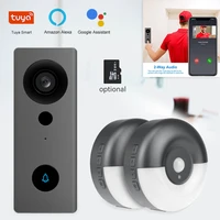1080p hd video doorbell wifi smart home tuya app audio intercom wireless door bell camera video peephole in the door with card