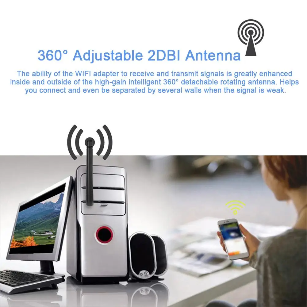 USB WIFI адаптер двухдиапазонный внешний сетевой 2 4G 150M беспроводная сетевая карта