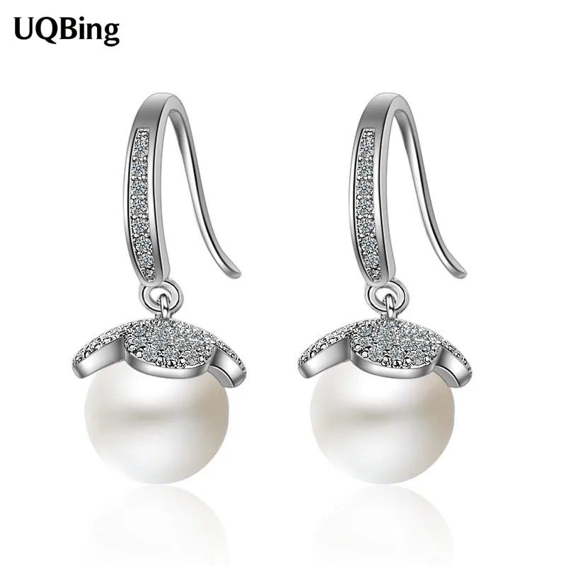 

Fashion New 925 Standard Silver CZ Zircon Pear Drop Earrings Women Dangle Jewelry Gifts