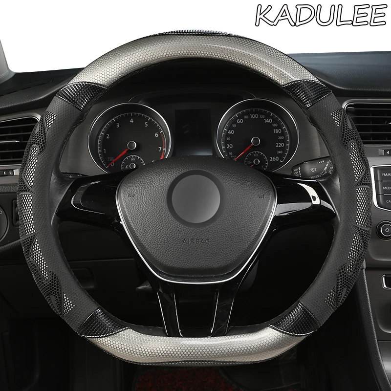 

KADULEE микрофибра кожаный чехол рулевого колеса автомобиля для Ауди A1 A3 A4 A4L A5 A6L A7 A8 Q3 Q5 Q7 TT