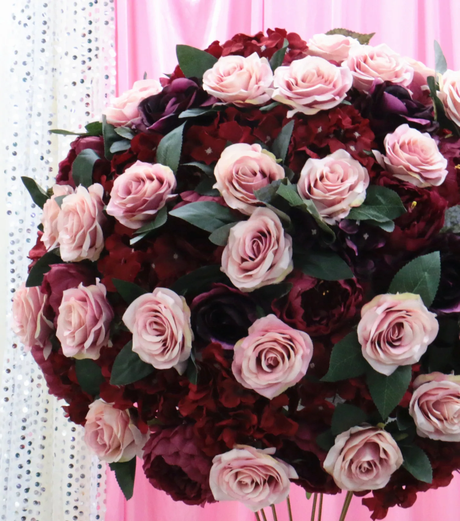 60 см 3/4 большой искусственный цветок шар Шелковый стол цветок центральный для вечерние события Свадебный декор дорога свинцовый стол букет цветов
