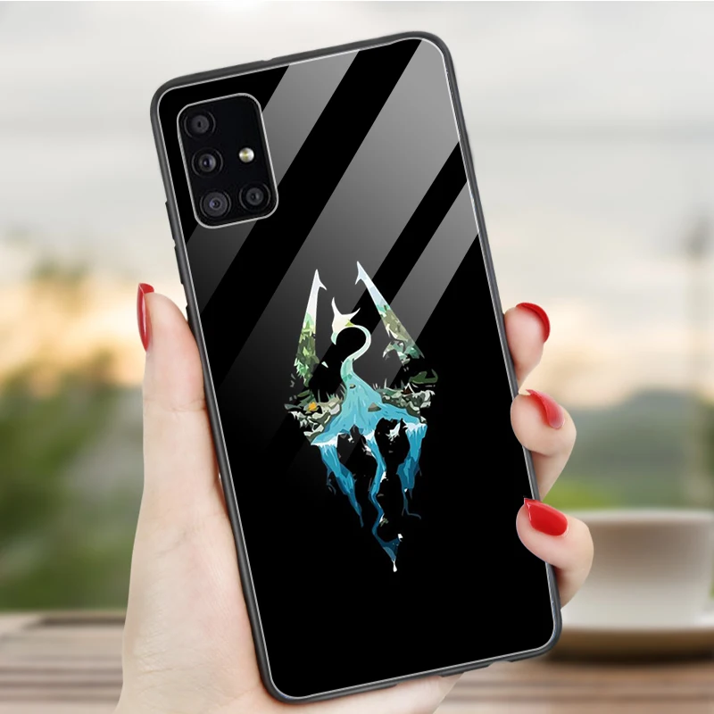 Чехол для телефона из закаленного стекла с логотипом Skyrim Samsung M51 M41 M40 M31S M30S M21 M20 M10