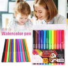 Набор фломастеров 12 шт.компл., акварельная ручка, кисть, маркеры с двойным наконечником, тонкий фломастер для рисования в цилиндре, журнал, художественные маркеры, цветные ручки