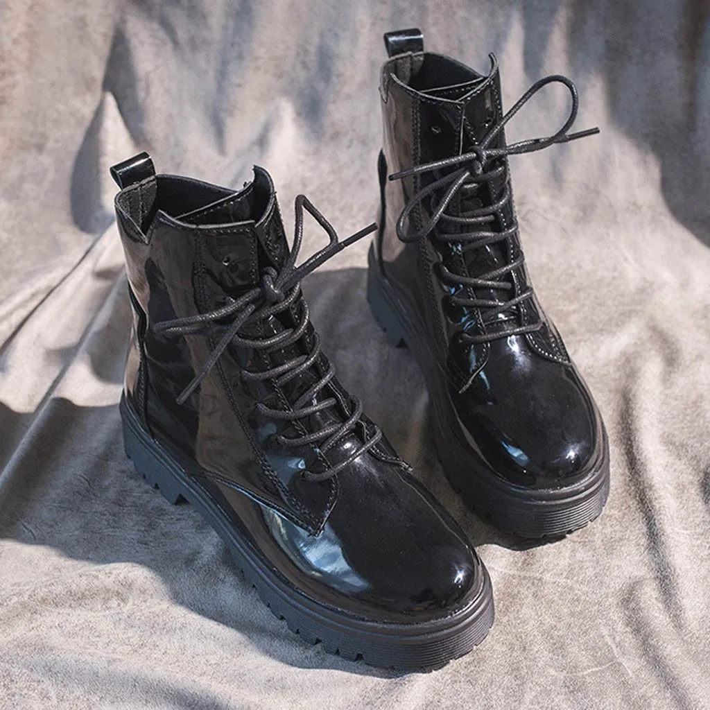 Женские ботильоны на шнуровке повседневные короткие ботинки без застежек