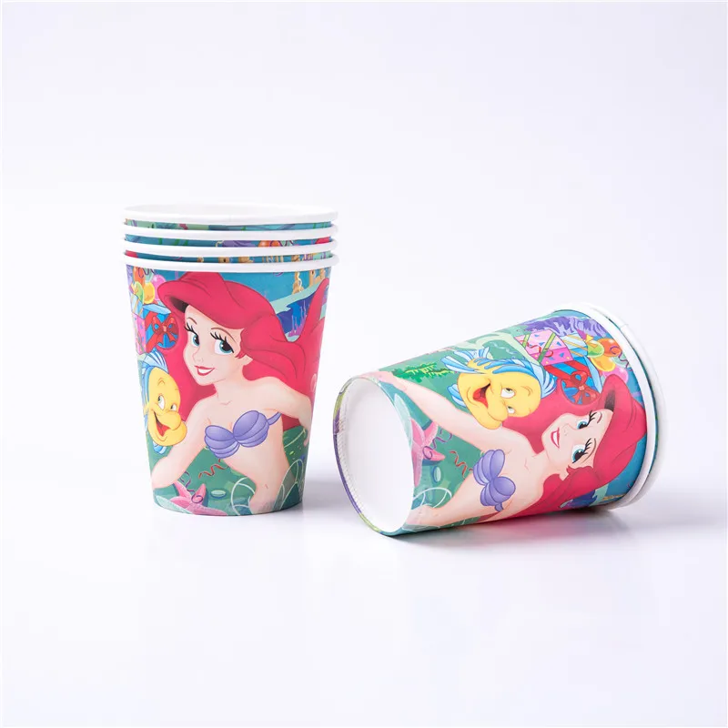 90pcs Cute happy birthday Mermaid Ariel girls baby shower party decoration banner table cloth straws cup plates supplier