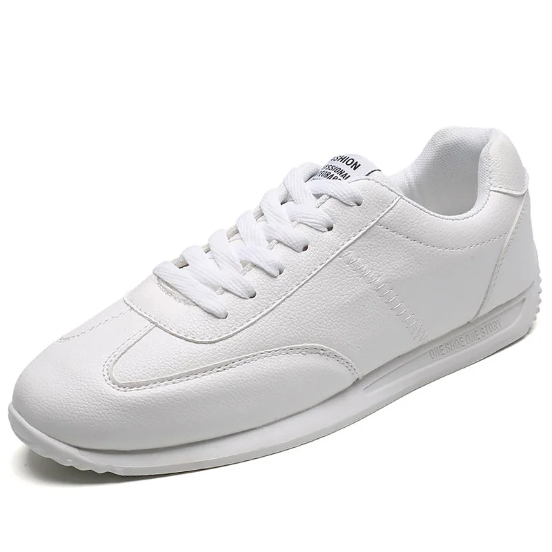 White Leather Sneakers Boys Sport Vulcanized Shoes Men Comforthable Spring Sneakers Mens Casual Shoes 2022 Fashion School Tennis images - 6