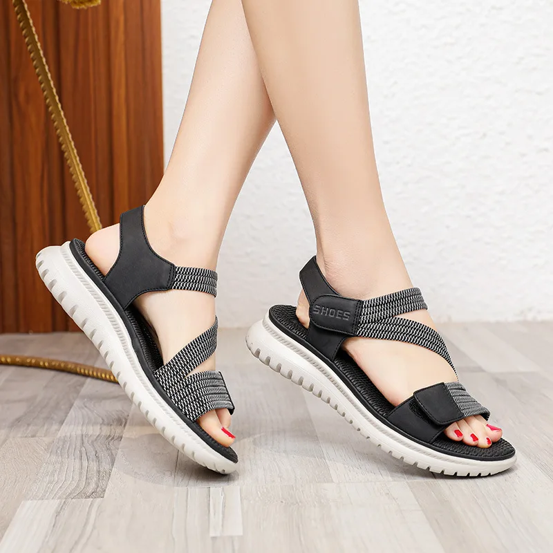 

Women Sandals Summer New Female Shoes Woman Summer Wedge Comfortable Sandals Ladies Slip-on Flat Sandals Women Sandalias