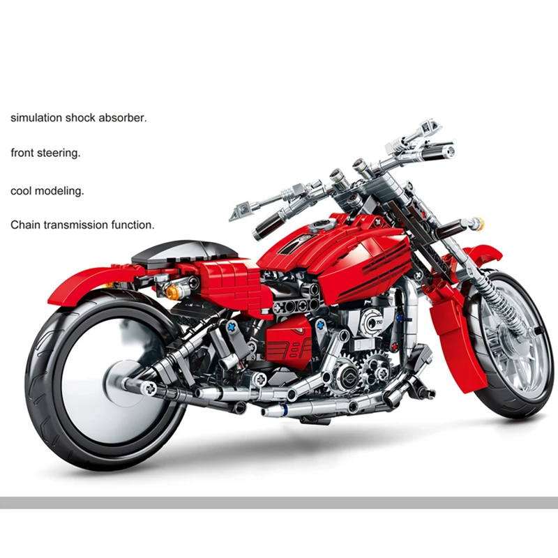 Technic series Creator Expert Davidson Fat Boy мотоциклетные строительные блоки наборы кирпичи