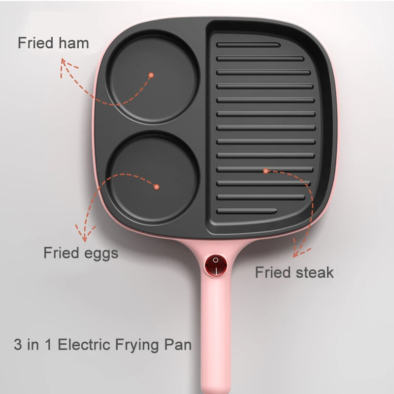 220 В электрическая сковорода многофункциональная антипригарная Бездымная для