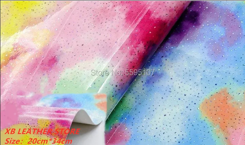 Cloud Mist Raindrop Illusory Color Effect Mirror Synthetic Leather for bag book cover hairbow packing box sewing accessories | Аксессуары