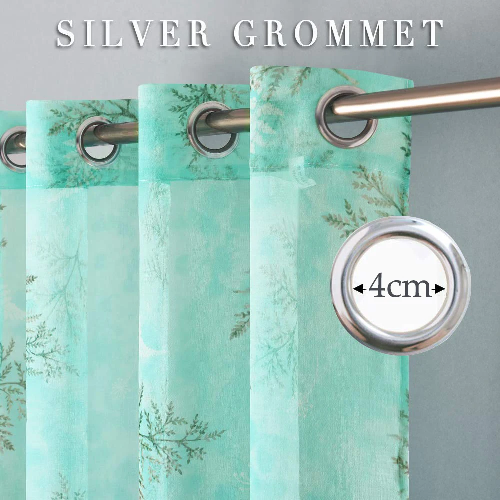 Полупрозрачные шторы с принтом листьев 1 шт. | Дом и сад