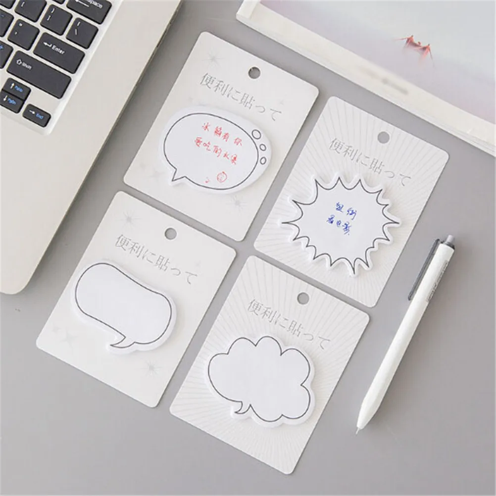 

2pcs/lot Memo Pads Cartoon Dialog Box Stickers Cute Sticky Notes School Stationery Supplies Novelty Sticky Note Pad