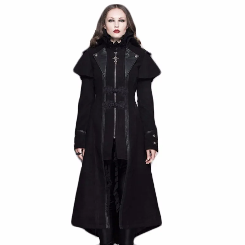 Модный женский Готический приталенный асимметричный подол Devil красивый зимний