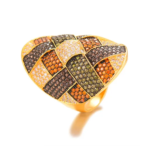 Champange GODKI Trendy Twist Cross Wrap Ring for Women Multicolor Cubic Zircon Finger Rings Beads Charm Ring Bohemian Beach Jewelry - Цвет основного камня: Champange
