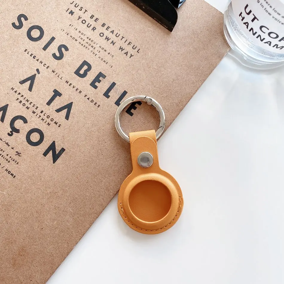 

Luxury Leather Case SFor AirTag Case Colorful Pu leather Anti-lost Protective Case for Air Tags Locator Tracker Protection Cover