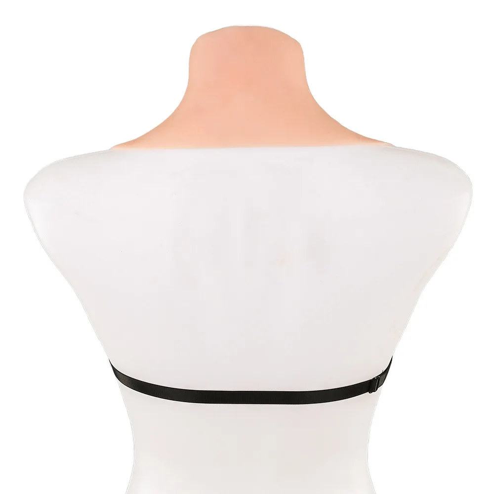 Tall Collar Backless C D E Cup Silicone Breast Vest Solid Chest Prosthetic Pseudo-CD Disguise One Piece Prosthetic Bust