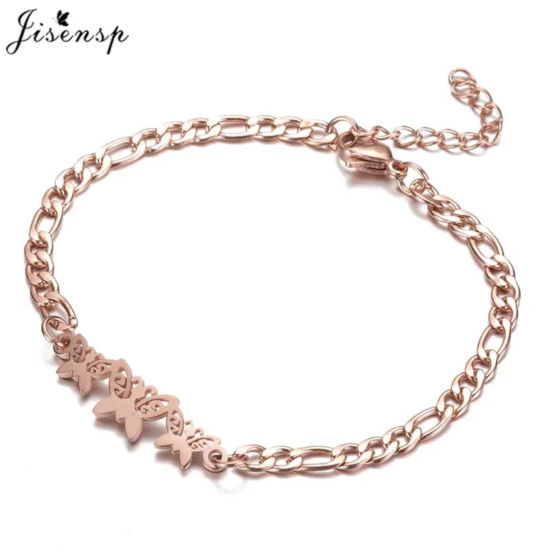 Jisensp Trendy Jewelry Stainless Steel Butterfly Charm Bracelet Adjustable Mom Baby Elephant Bracelets for Women New Year Gift | Украшения