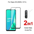Стекло с полным покрытием для Oppo A9 (2020)A11x, защита экрана, защитное закаленное стекло, Взрывозащищенная и пленка для объектива камеры
