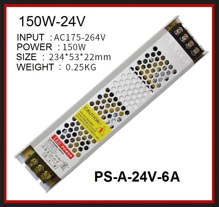 185-264v input24VDC Мощность, 60W до 400W светодиодные полосы, 24V ленты трансформаторы, реклама, светильник коробка 22 мм толщина светильник драйвер
