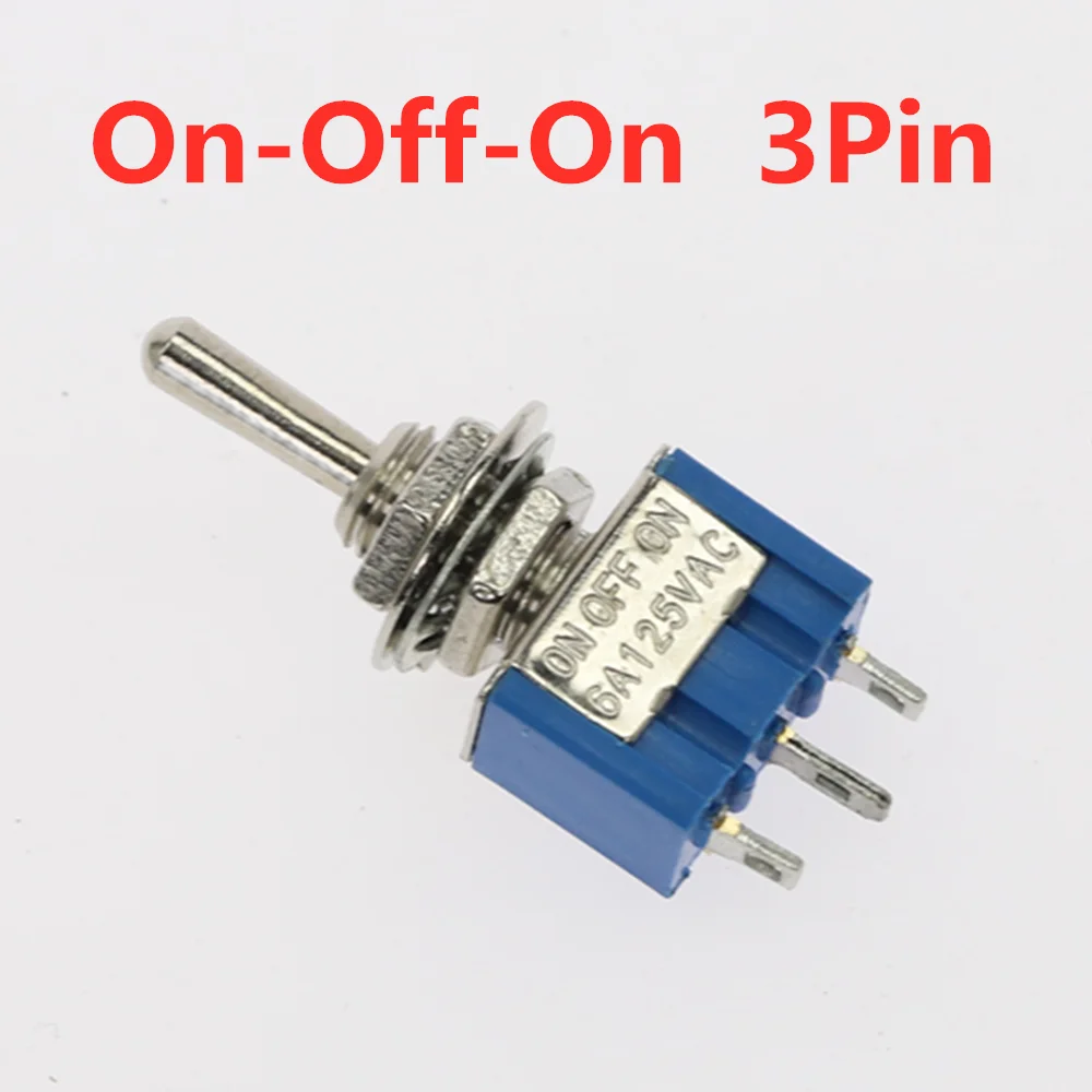 5 шт. тумблер ВКЛ-ВЫКЛ/ВКЛ-ВЫКЛ-ВКЛ 3/6 Pin 2/3 положение защелкивание mts-102 103 202 AC 125 V/6A 250 V/3A кнопка включения автомобиля - Цвет: 103