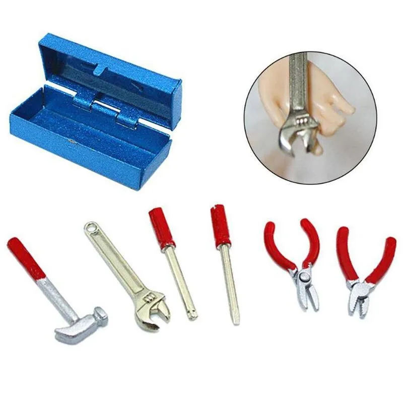 

Аксессуары для кукольного домика «сделай сам» в масштабе 1:12, миниатюрные Инструменты для ремонта, ящик для инструментов, модель игрушечног...