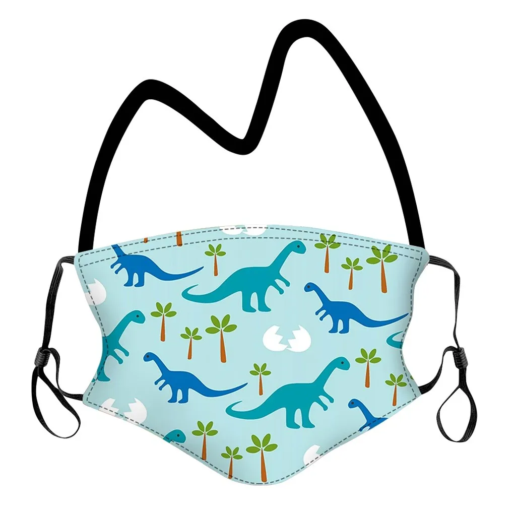 5 шт. детская многоразовая маска для лица с принтом динозавров | Красота и