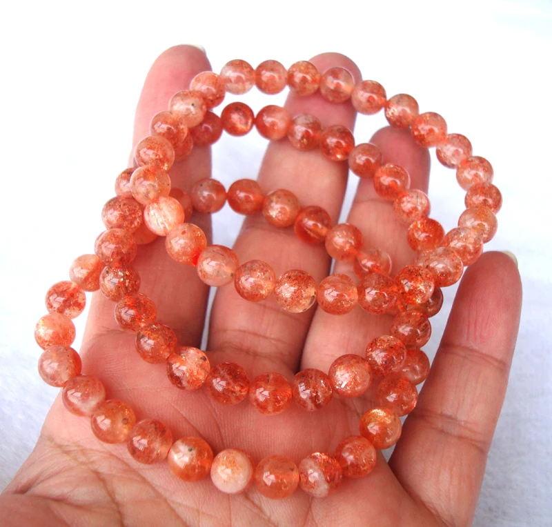 Женский браслет из натурального золота с круглыми бусинами 7 мм | Украшения и