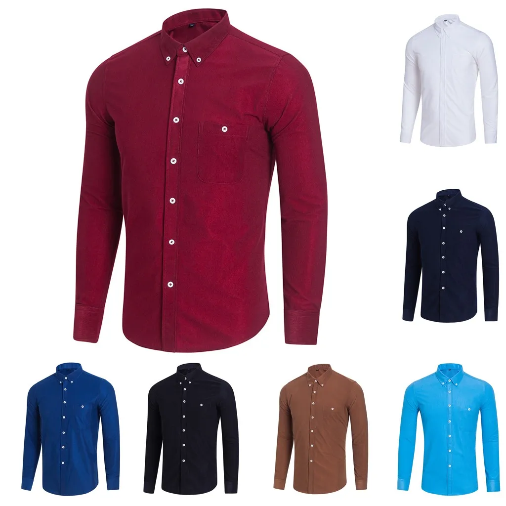 Мужская однобортная рубашка SAGACE разноцветная с длинными рукавами и лацканами