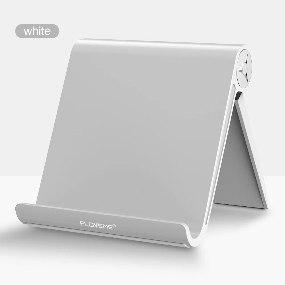 White FLOVEME держатель для телефона Подставка для iPhone X 8 7 6 samsung A50 S9 Xiaomi 8 9 Регулируемый Алюминиевый Настольный держатель Подставка для планшета держатель - Цвет: White